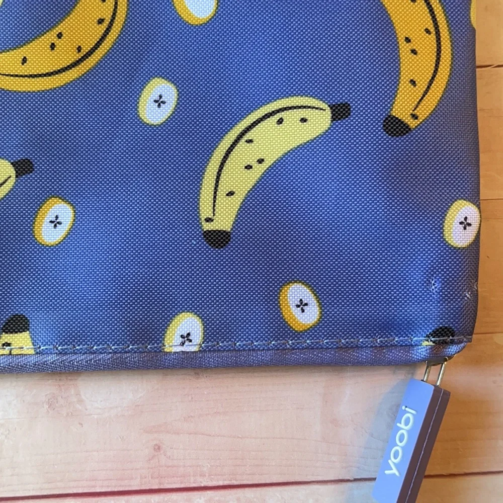 Yoobi Deep Periwinkle & Bananas Case & Coin Pouch
